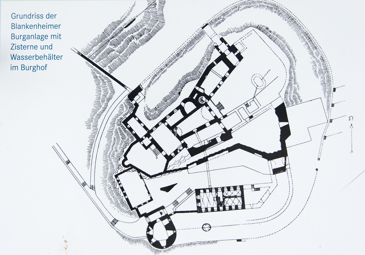 Grundriss des aktuellen Bauzustands der Burg Blankenheim